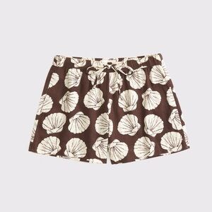 NWT Abercrombie & Fitch Mid Rise Linen-Blend Pull-On Shorts Size Medium